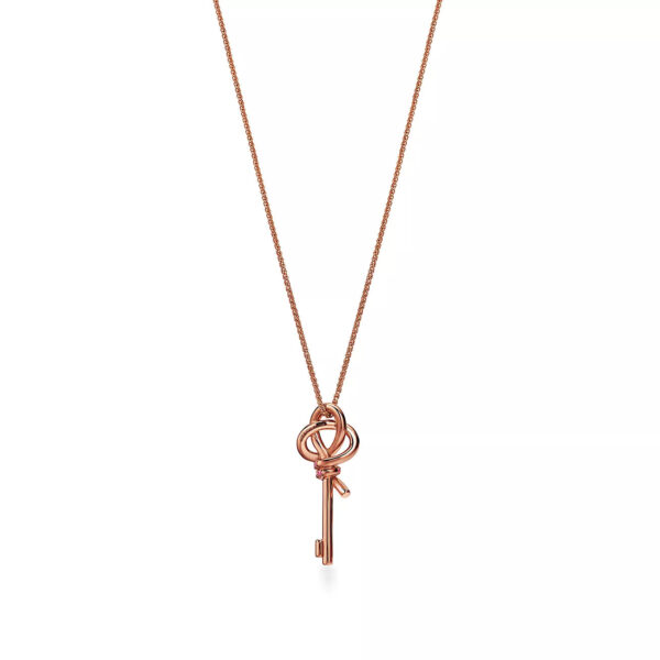 Toxse Keys Woven Pink Diamonds Medium Necklace