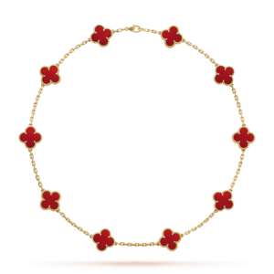 Toxse Vintage Alhambra Carnelian 10 Motifs Necklace