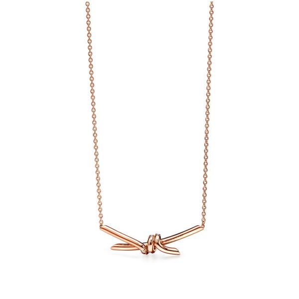 Toxse Knot Pendant Diamond Necklace - Image 2