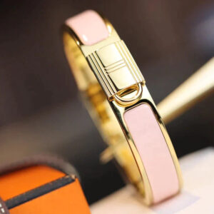 H LOCK PINK GOLD BRACELET 12MM