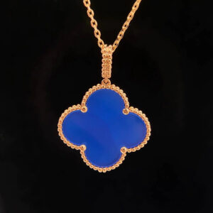 CLOVER NECKLACE TURQUOISE PINK GOLD