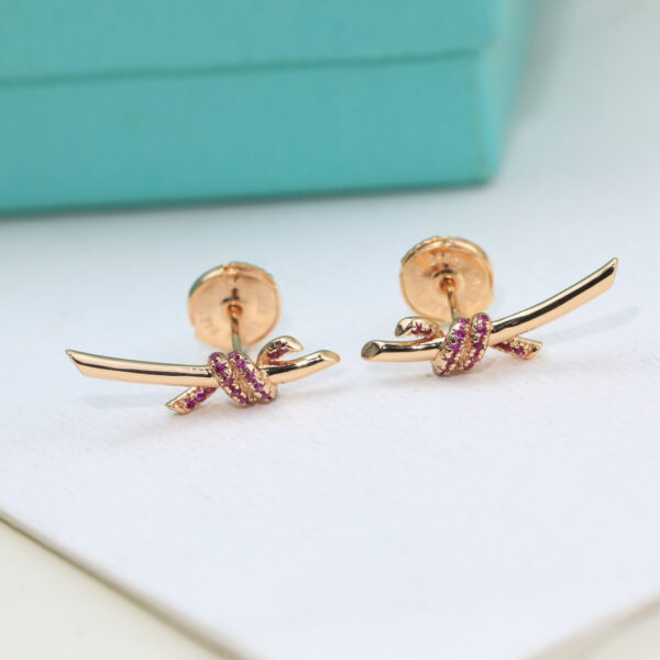 Toxse Knot Pink Diamonds Earrings