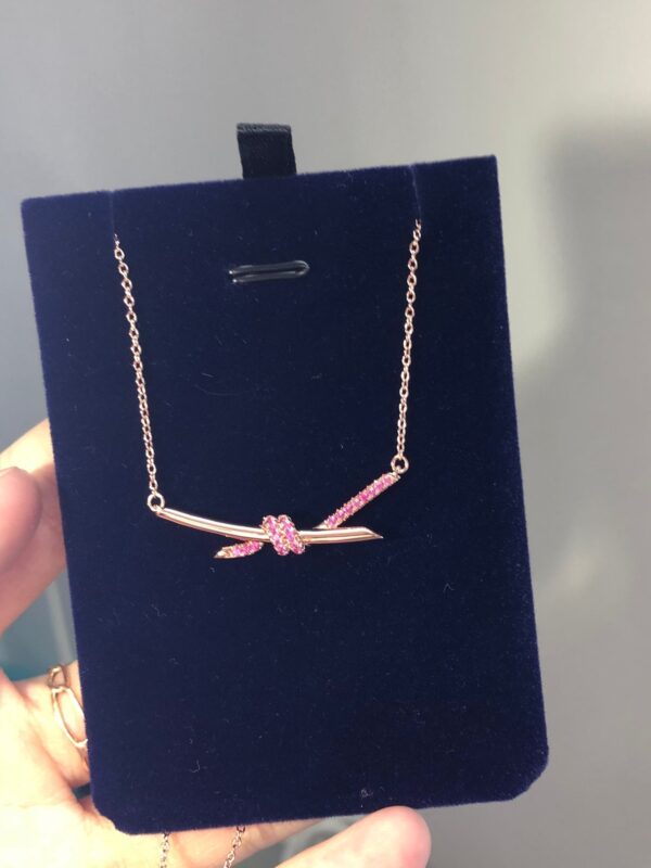 Toxse Knot Pendant Diamond Necklace - Image 4