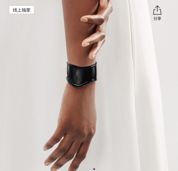 Toxse Elsa Peretti Small Bone Cuff Black Bracelet - Image 2