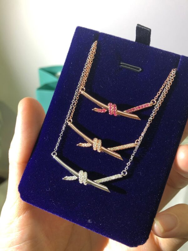 Toxse Knot Pendant Diamond Necklace - Image 6