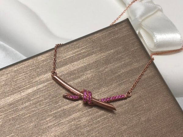 Toxse Knot Pendant Diamond Necklace - Image 7