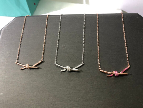 Toxse Knot Pendant Diamond Necklace - Image 8