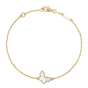 BUTTERFLY WHITE MOP GOLD BRACELET