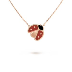LUCKY SPRING OPEN WINGS BUG PINK GOLD PENDANT