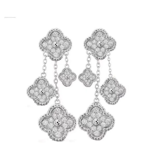 Toxse Magic Alhambra Four Diamonds Motifs Clover Earrings