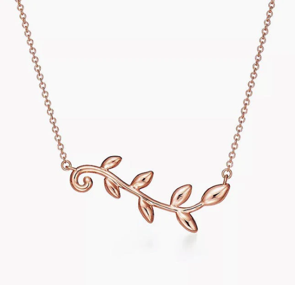 Toxse T Olive Leaf Vine Pendant Necklace